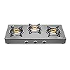 Sujata Standard Gas Stove 3 Burners | 9 Years Warranty | 3 Burner Gas Stove Glass Top, Stove 3 Burner, ISI Certified, SABAF Valve with LPG & PNG Compatible, 360° Nozzle, 8mm Thick Glass (Black)