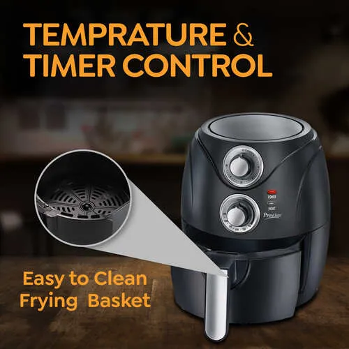 Prestige PAF 6.0 Electric Air Fryer | 80% less Oil Consumption | 2.5L Capacity | 1200 Watts Power | Fry,Grill,Roast & More | Temperature & Time Control |Easy to Clean Frying Basket | Black - Alternate View