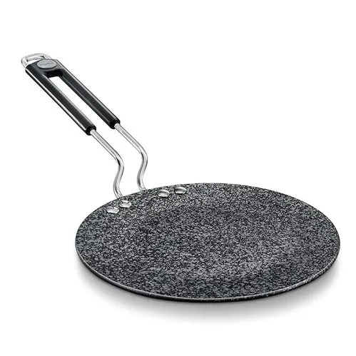 Prestige Durastone Hard Anodised 6 Layer Non-Stick Concave Tawa, 24.5 cm (Black)