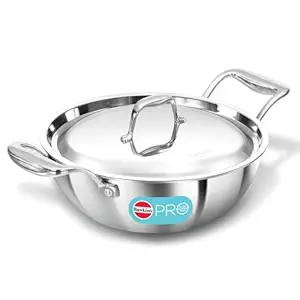 Induction Compatible SS Tri-ply PRO Deep-Fry Pan 2.5 Litre with Stainless Steel Lid (PSK25S)