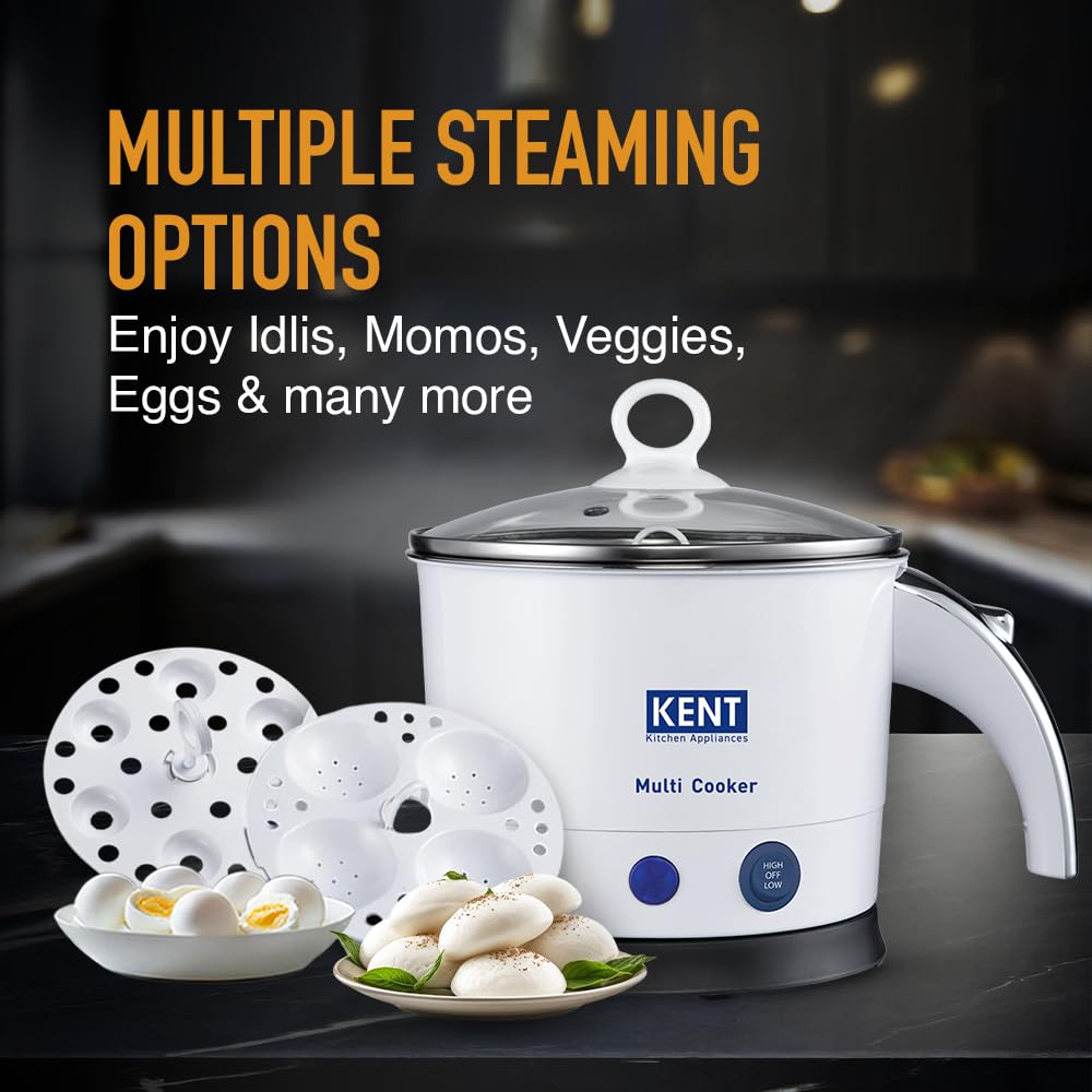 KENT Electric Multicooker Cum Steamer/Kettle 1.2L 800W - Alternate View