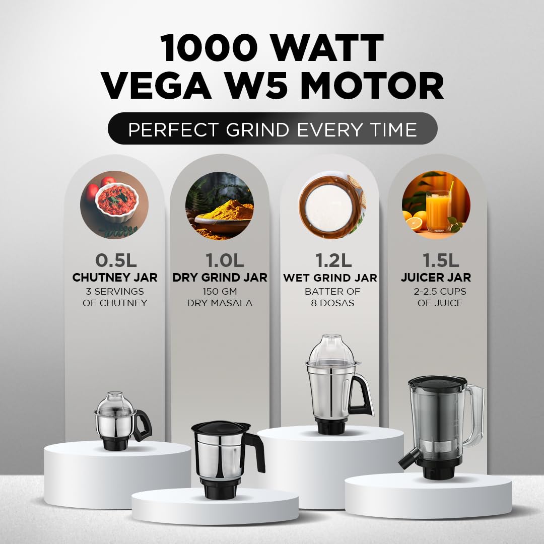 Preethi Taurus Plus 1000W Mixer Grinder  - Detail View