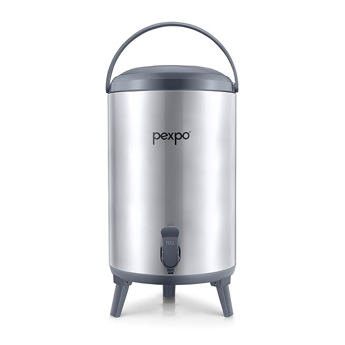 Go24 pexpo Superio 14 Stainless Steel Insulated Camper/Water Jug | Sturdy Base 13.5 Liter