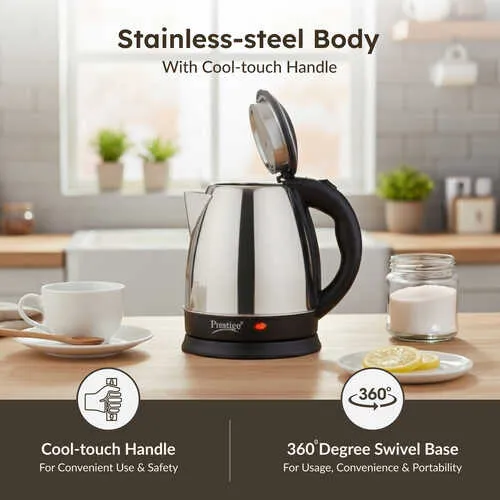 Prestige PKOSS Stainless Steel Electric Kettle 1500W (Silver) - Detail View
