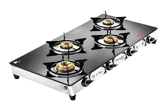 Butterfly Alpha 4 Burner Glass Top Gas Stove | 8mm Ultra Thick Tempered Glass 