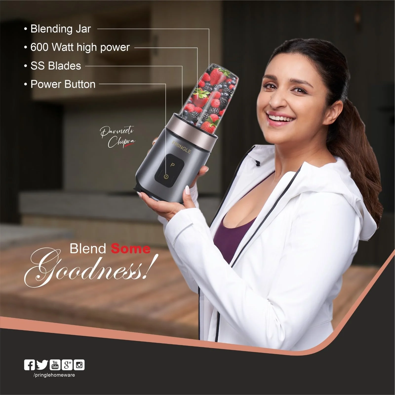 Nutri Blender Juicer Mixer Grinder & Chopper | 600W Full Copper Motor  - Alternate View