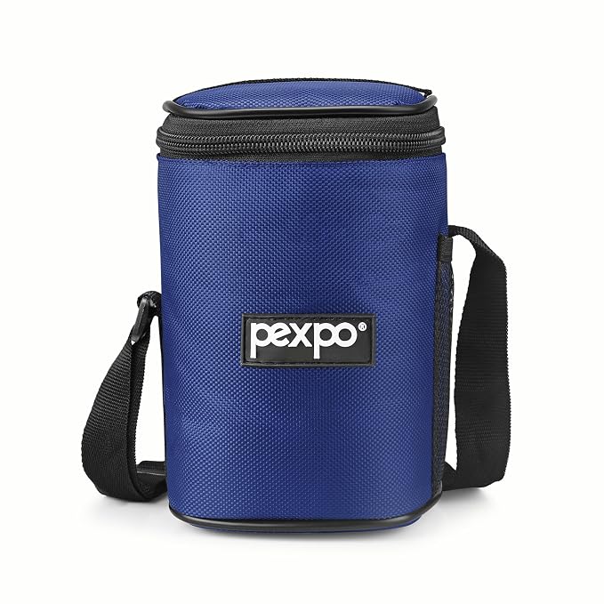 Go24 pexpo Steel X Pro Stainless Steel Lunch Box with 3 Containers (300ml Each) & 1 Spoon with Bag - blue - Alternate View