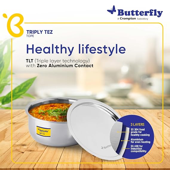 Butterfly Tez Triply Tope with Lid - 4.5 Litre| 24 CM - Alternate View