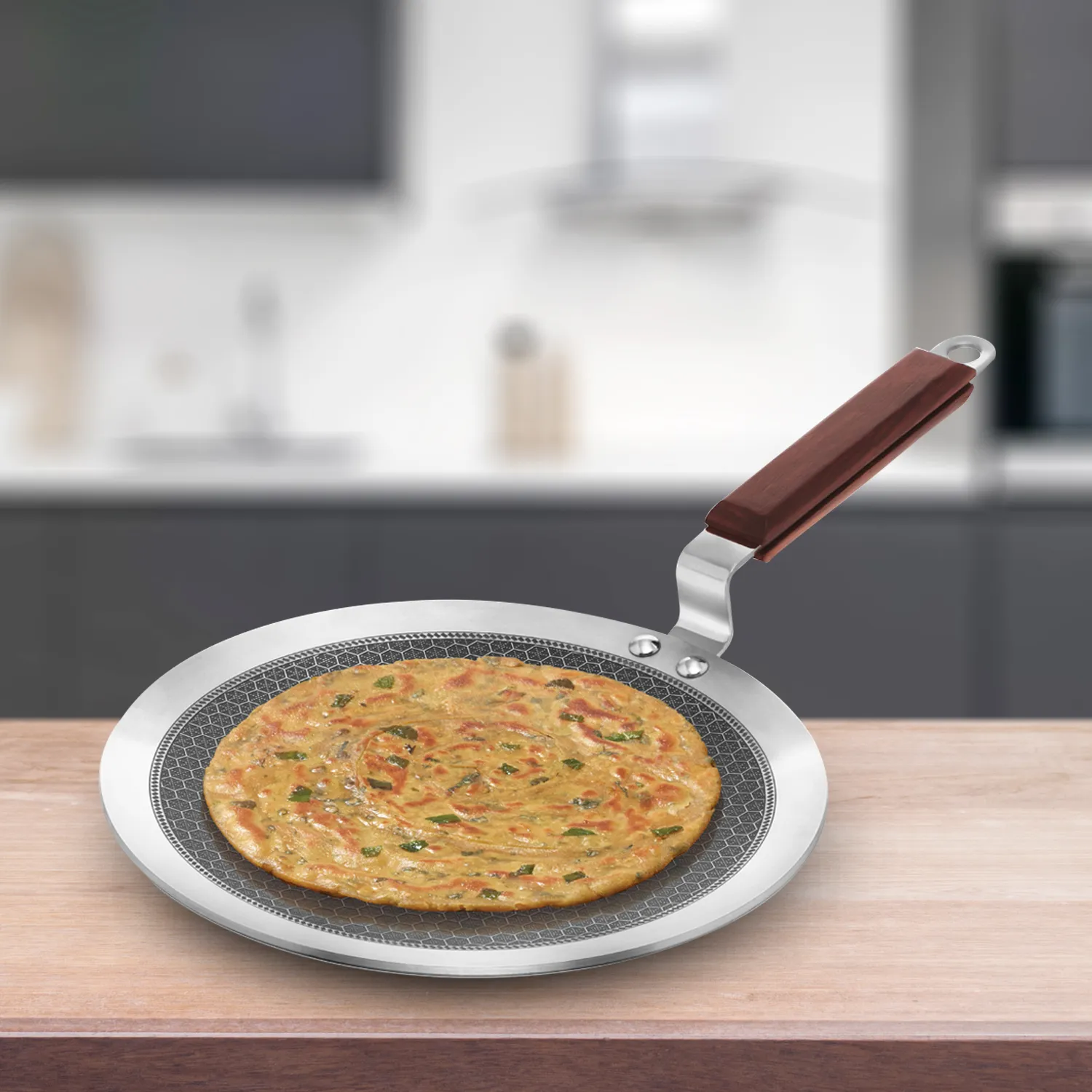 Induction Compatible SS Tri-ply Tava with Shielded Nonstick 26 cm (NSPT26)