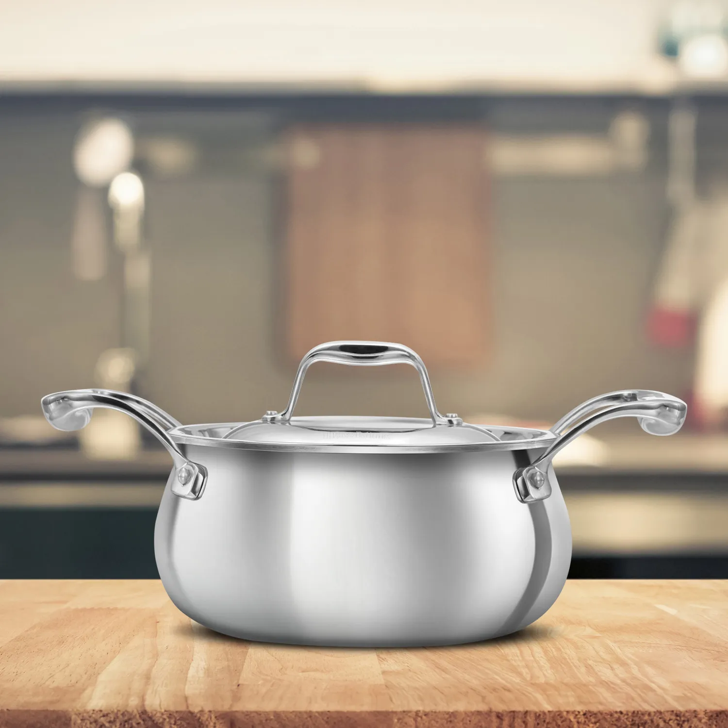 Induction Compatible SS Tri-ply PRO Handi 2 Litre with Stainless Steel Lid (PSH20S)