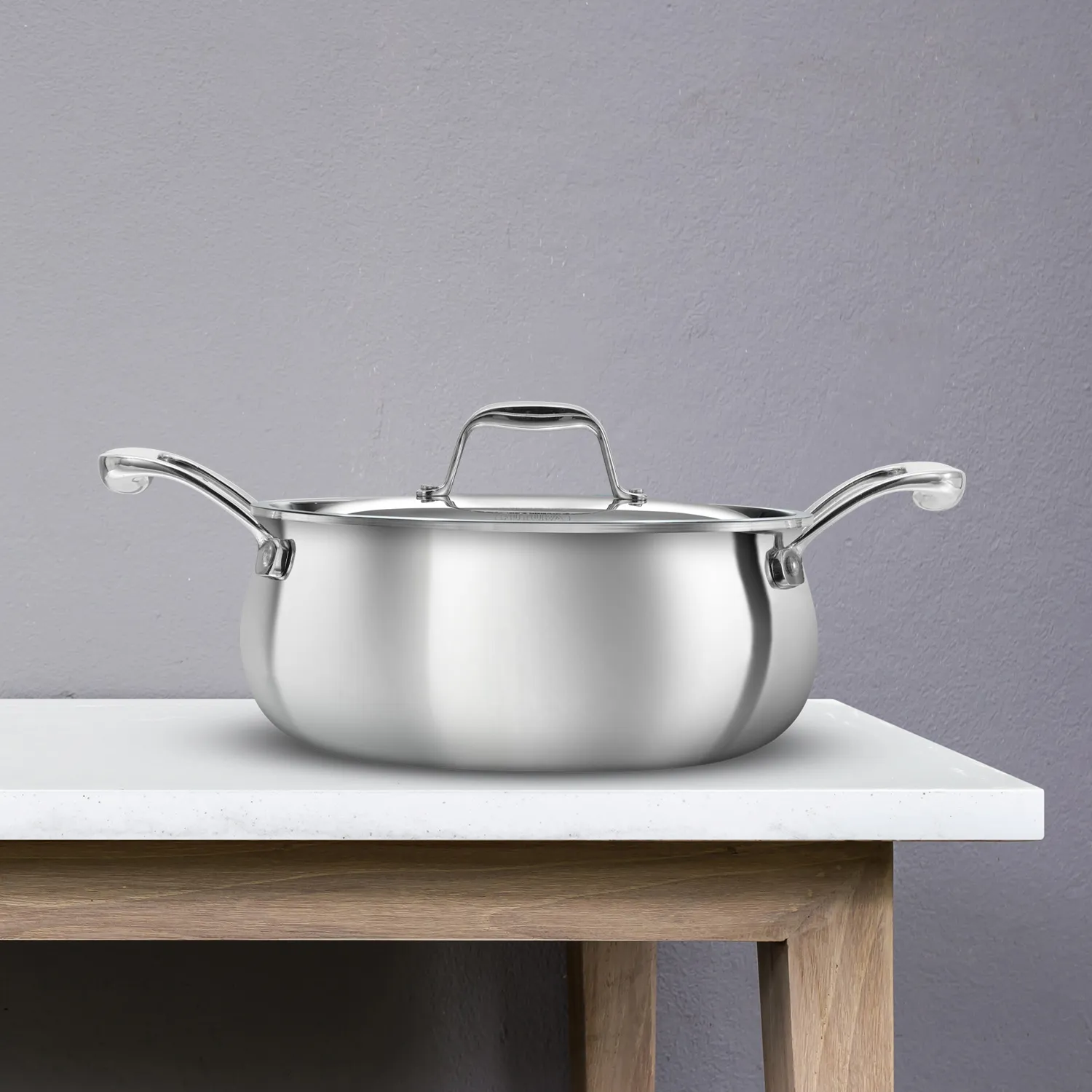 Induction Compatible SS Tri-ply PRO Handi 3 Litre with Stainless Steel Lid (PSH30S)