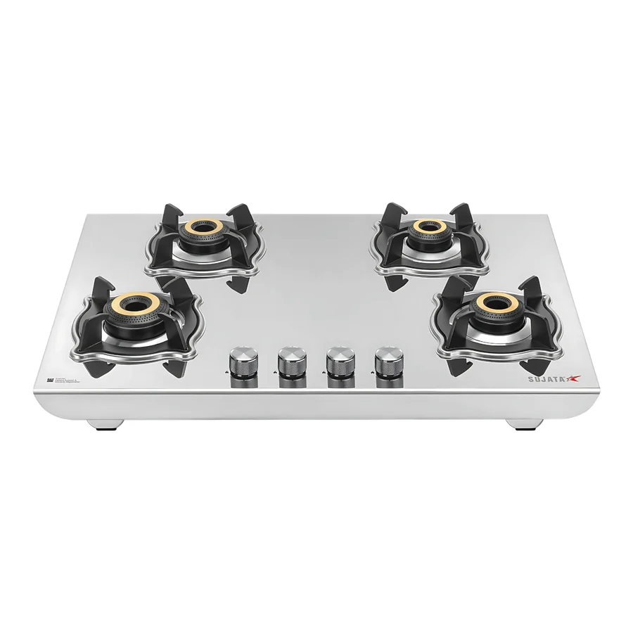 Sujata Robusto 4B Cooktop Gas Stove – Silver