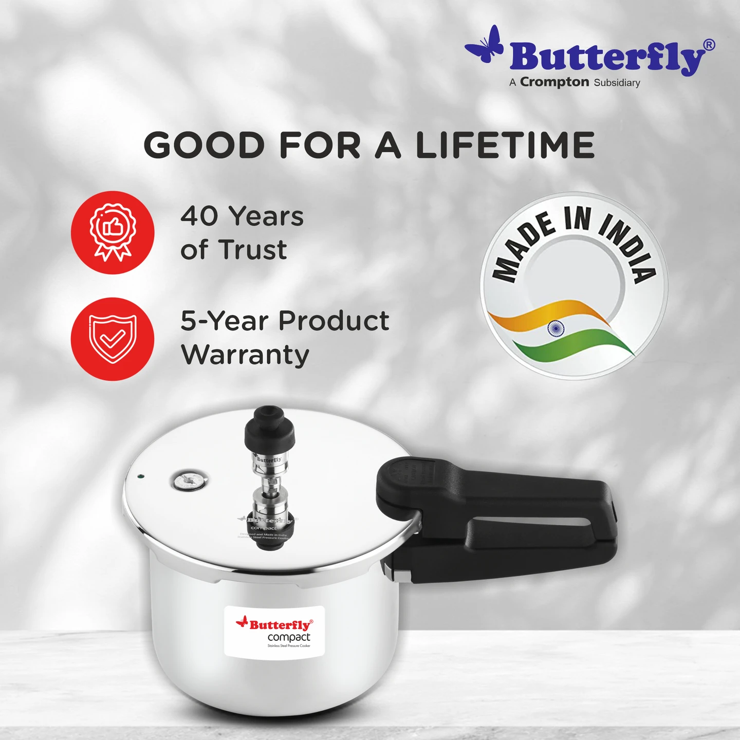 Butterfly COMPACT 2 L Induction Bottom Pressure Cooker  - Alternate View